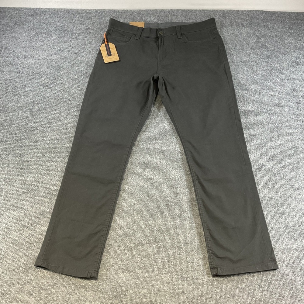 Weatherproof Vintage Mens Stretch 34x30 Pants Dark Gray 5-Pocket Trousers NWT